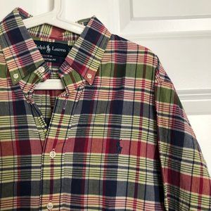 Ralph Lauren Plaid Custom Fit Button Down Shirt